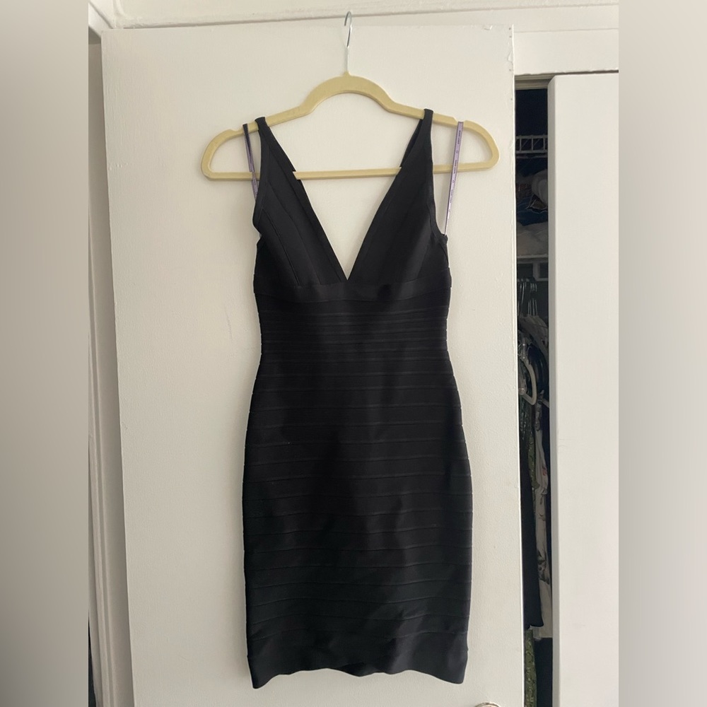 Herve Leger Black Dress Size Small. Great condition worn only once